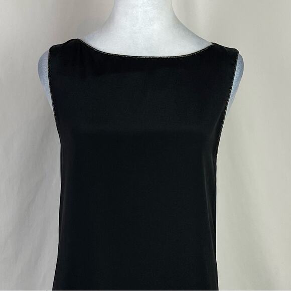 Akiko Black Pure Silk Party Event Occasion Fringe Dress NWOT Size XS - Picture 3 of 12